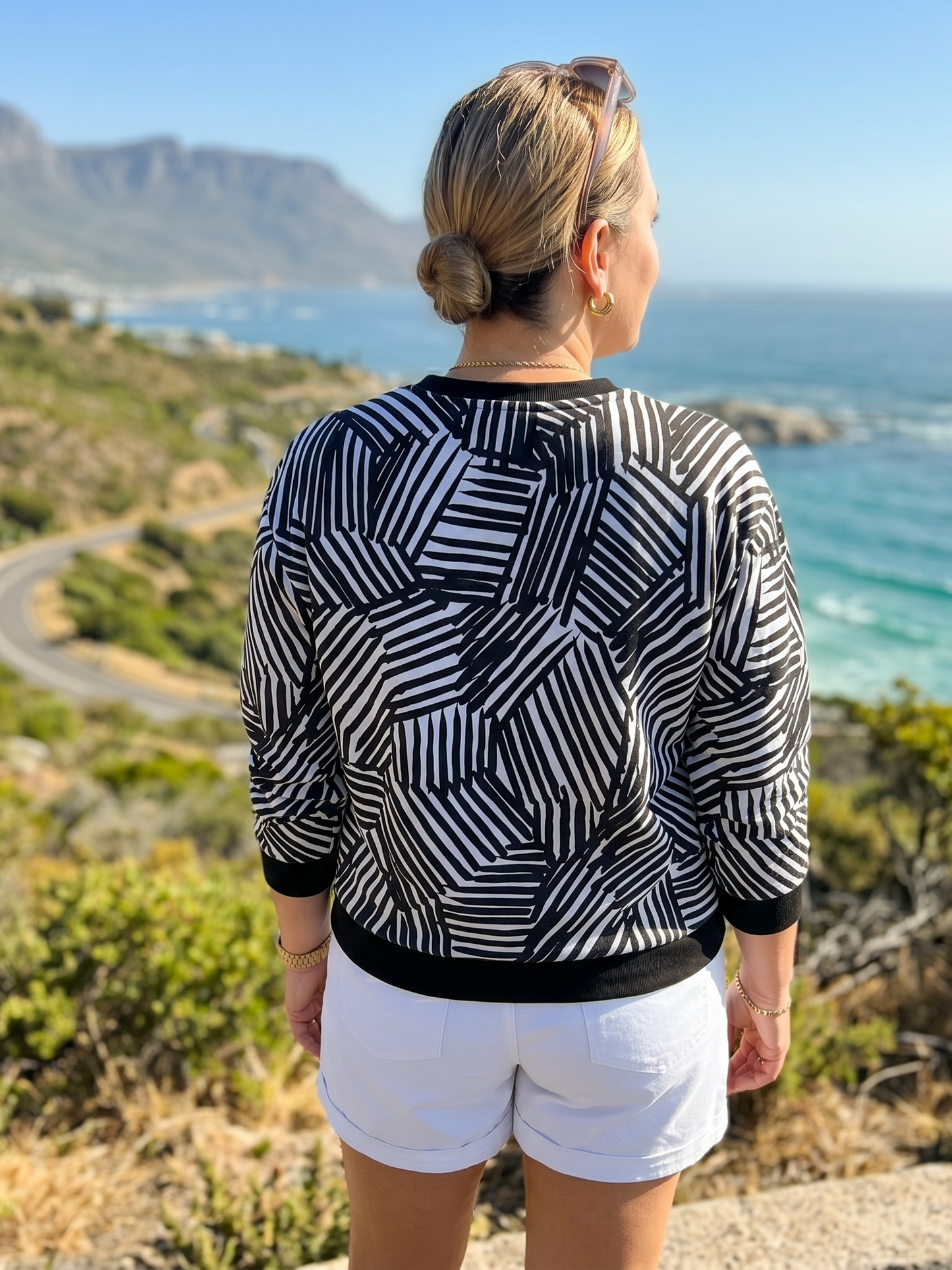 Smart Zebra Print Abstract Sweatshirt
