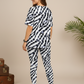 Smart Zebra Print Premium Oversized Tee With Tummy Tuck Body Shaping Leggings Co-ord Set