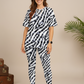 Smart Zebra Print Premium Oversized Tee With Tummy Tuck Body Shaping Leggings Co-ord Set