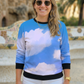 Soothing Blue Clouds Print Sweatshirt