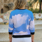 Soothing Blue Clouds Print Sweatshirt