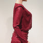 Gorgeous Sequin Irregular Ruffle Burgundy Mini Dress
