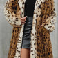 Exquisite Winter Wear Leopard Print Brown Long Coat