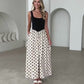 Summer Fashion Sleeveless Polka Dots Swing Maxi Dress