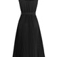 Beautiful V Neck Pleated Black Sleeveless Dress