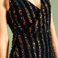 Chic Sequin Black Slit Party Dress