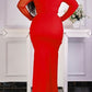 Elegant Gauze Patchwork Slit Evening Dress