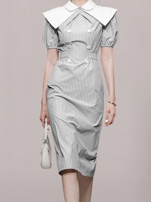 Elegant Patchwork Colorblock Dress