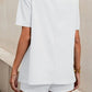 Fashionable Short Sleeve Co- ord Set With White Shorts - Ships in 24 Hrs
