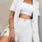 Fashionable Short Sleeve Co- ord Set With White Shorts - Ships in 24 Hrs