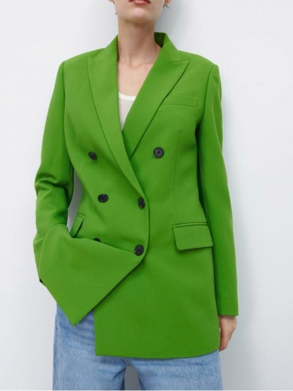 Formal Long Sleeve Green Blazer