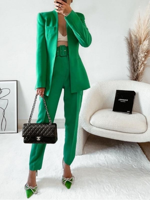 Formal Style Blazer Coat And Pants Light Blue Suit Set – Stylesplash