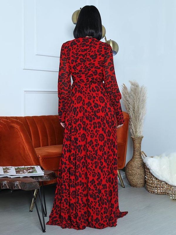 Red Solid V-Neck (Belt) Long Maxi Dress – SVB Ventures