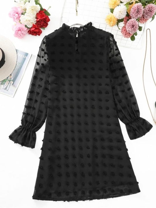 Simple Round Neck Long Sleeve Dress