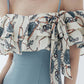 Stylish Printed Ruffle Pencil Dress