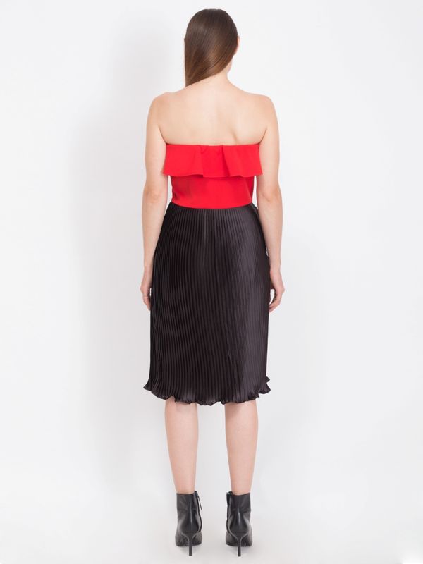Super Stylish Red Off-Shoulder Ruffle Dress -Ships in 24 Hrs