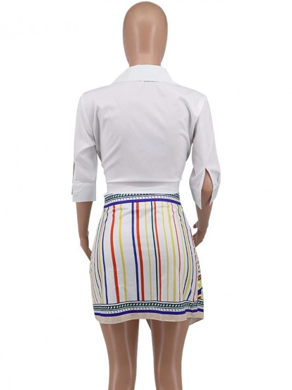 Vacay Wear Printed Shirt And Skirt Set