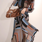 Beautiful Long Sleeve Printed Maxi Dress - Ships in 24 Hrs