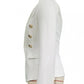 Classy Lapel Long Sleeve White Coat