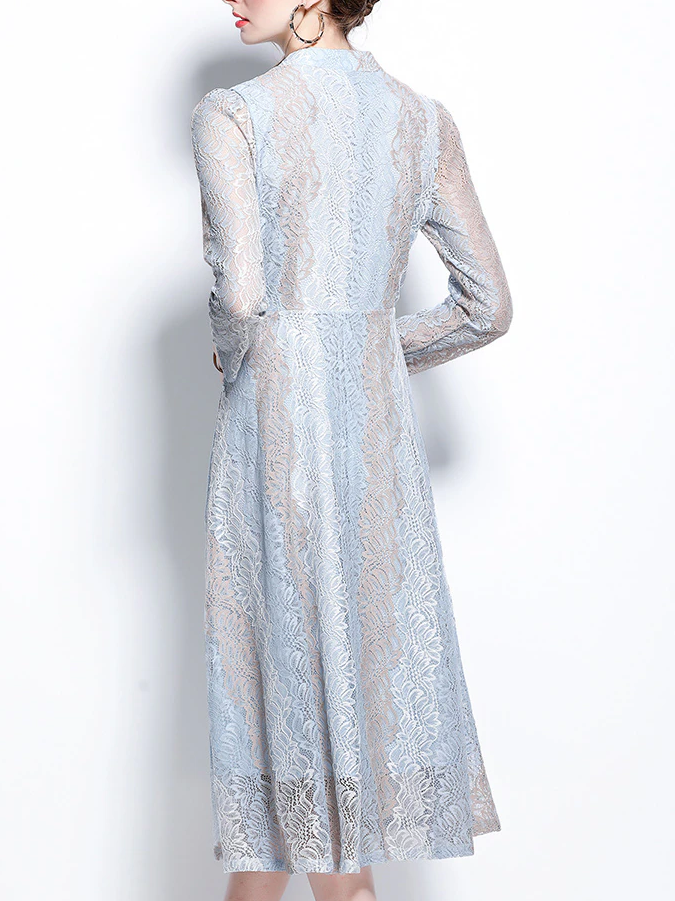 Elegant Slim Lace Hollow Out Dress