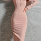 Fashionable Puff Sleeve Bodycon Dress
