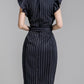 Formal Fashion Striped Black Sleeveless Dress