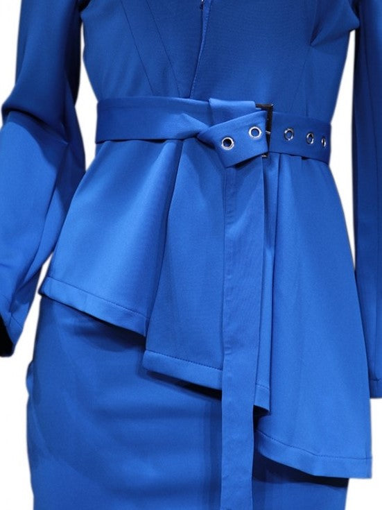 Latest Irregular Top With Blue Skirt Set