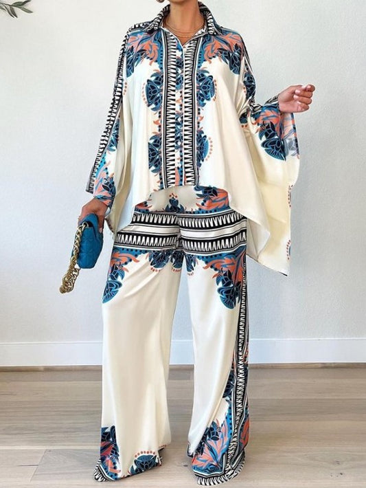 Must Have Printed Shirt And Pants Blue Set
