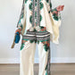 Must Have Printed Shirt And Pants Green Set