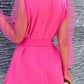 Premium Gauze Patchwork Pink Mini Dress