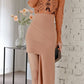 Sexy Lace Panel Sheath Orange Pencil Dress- Ships in 24 Hrs