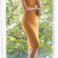 Sexy Split Sheath Knee Length Pencil Yellow Dress