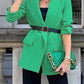 Stylish Solid Green Blazer Coat