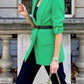 Stylish Solid Green Blazer Coat