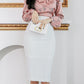 Sweet Lace Floral Print Top With High Waist Skirt Set