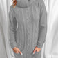 Winter Style Turtle Neck Long Sleeve Grey Sweater Dress